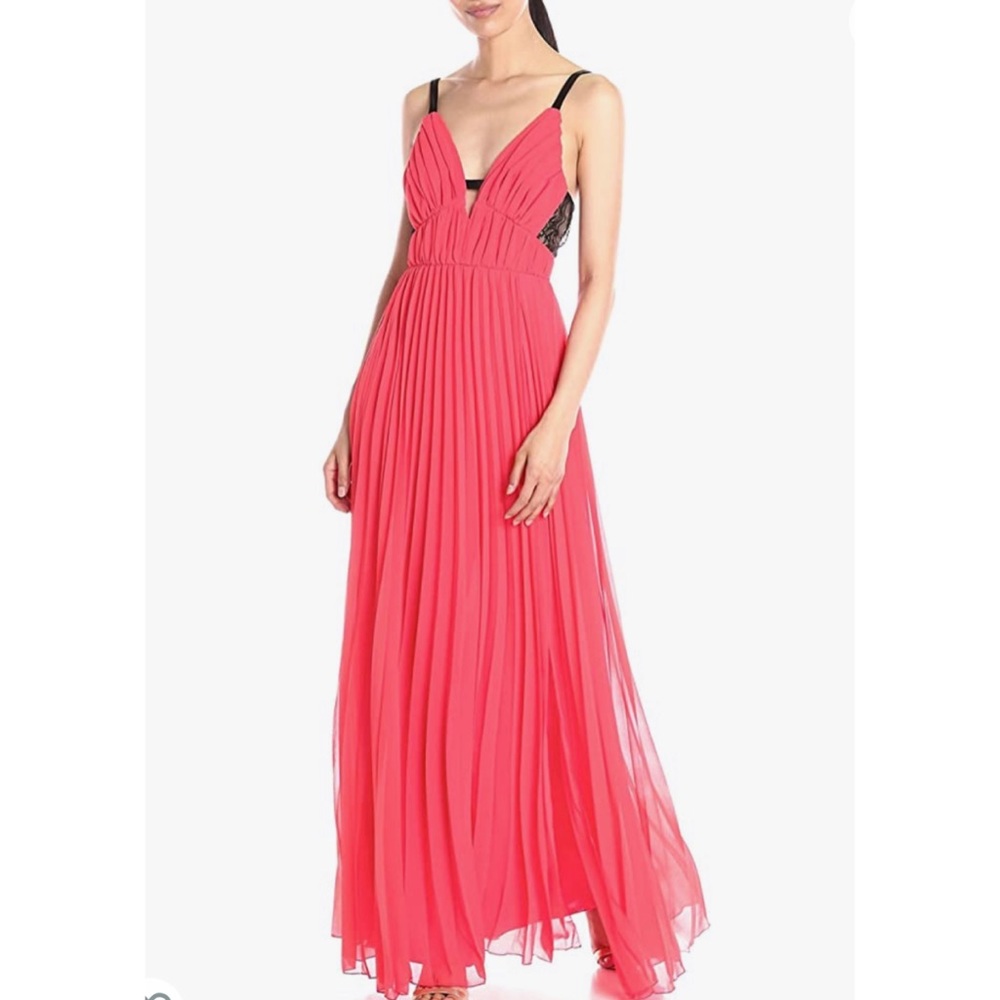 A.B.S. Lace Back Pleated Maxi Dress Gown
